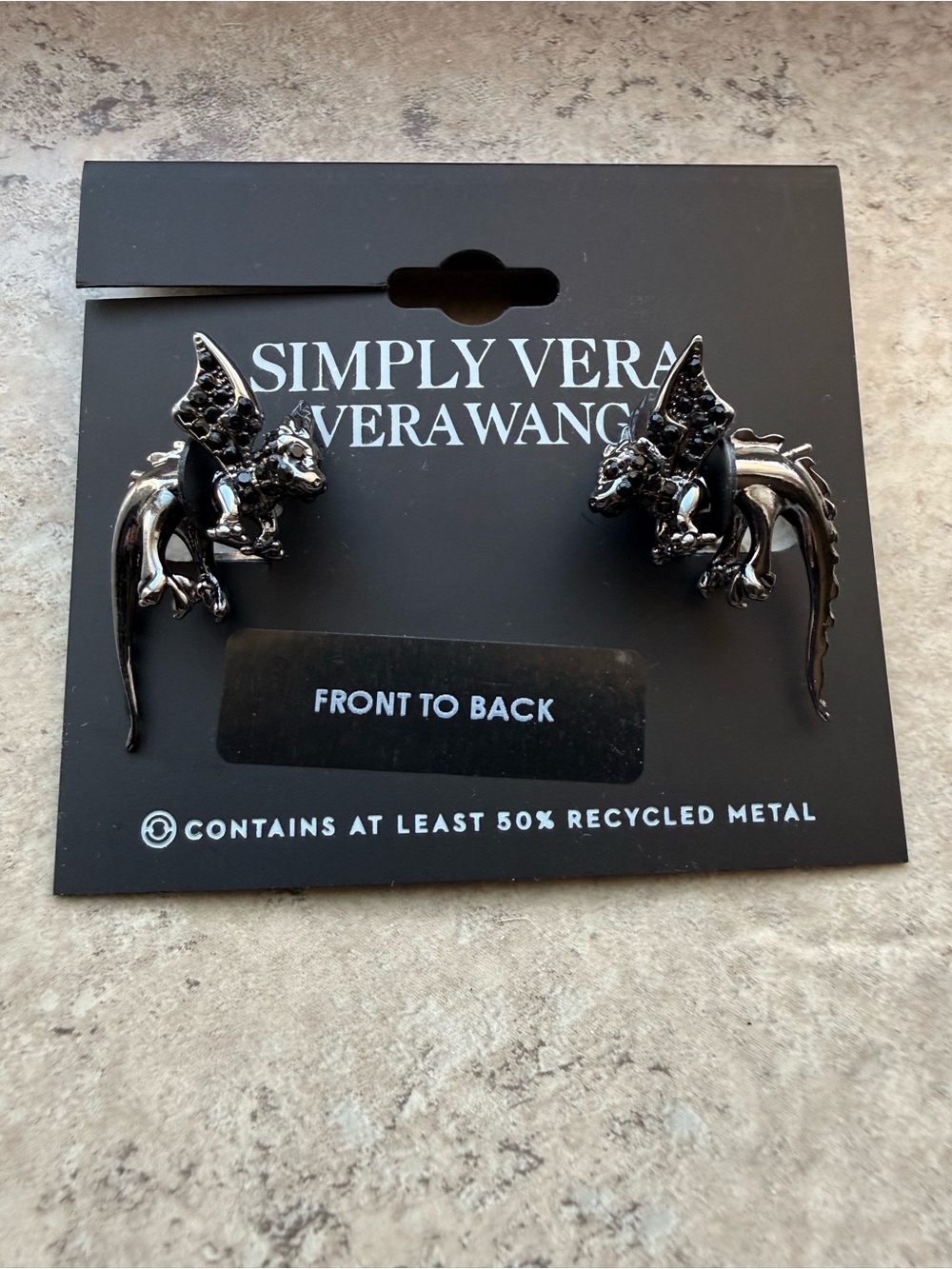 Simply Vera Vera Wang Black Dragon Earrings